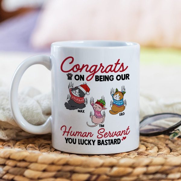 Cats, Our Human Servant, Personalized Mug, Christmas Gifts For Cat Lovers Cats, Our Human Servant, Personalized Mug, Christmas Gifts For Cat Lovers