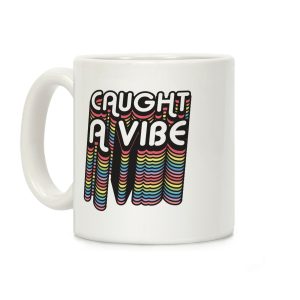 Caught A Vibe Retro Rainbow Coffee Mug