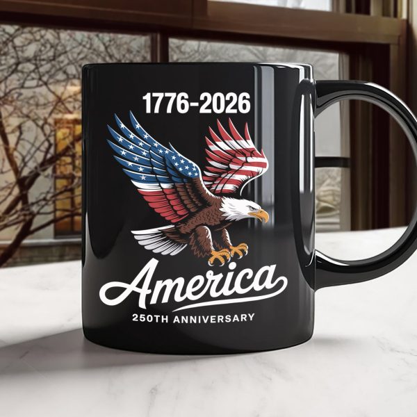 Celebrate 250 Years of America USA Anniversary 1776-2026 Black Mug HO82 894524 Celebrate 250 Years of America USA Anniversary 1776-2026 Black Mug HO82 894524