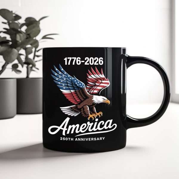 Celebrate 250 Years of America USA Anniversary 1776-2026 Black Mug HO82 894524 Celebrate 250 Years of America USA Anniversary 1776-2026 Black Mug HO82 894524
