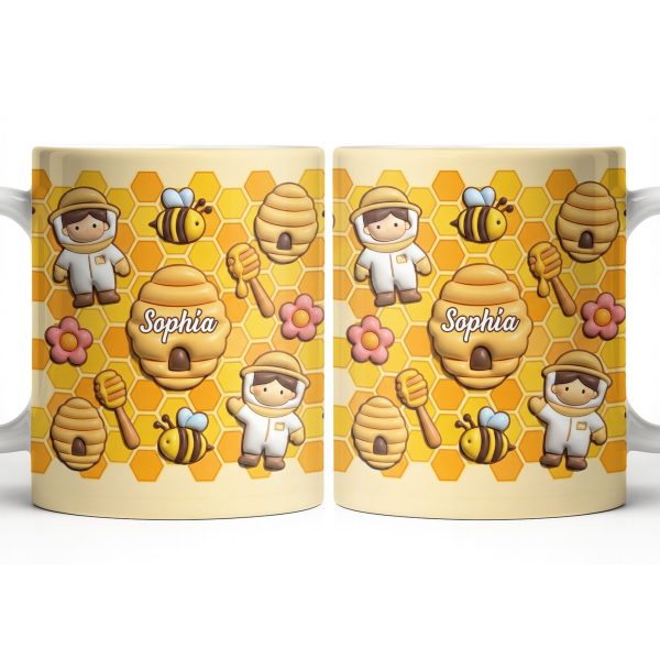 Celebrate A Special Bond With Bee And Honeycomb Design - Personalized Custom Coffee Mug - JBS116_MG