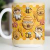 Celebrate A Special Bond With Bee And Honeycomb Design - Personalized Custom Coffee Mug - JBS116_MG