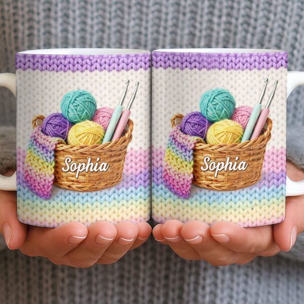Celebrate Creativity with Vibrant Yarn Balls and Crochet - Personalized Custom Coffee Mug - HOB032_MG Celebrate Creativity with Vibrant Yarn Balls and Crochet - Personalized Custom Coffee Mug - HOB032_MG