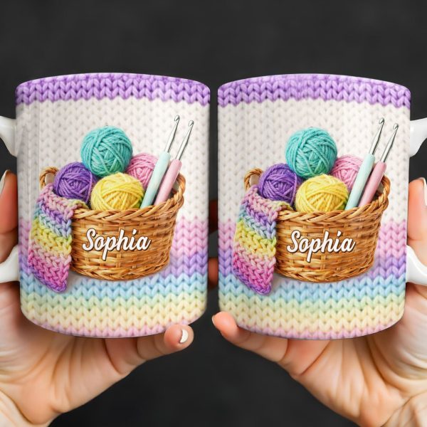 Celebrate Creativity with Vibrant Yarn Balls and Crochet - Personalized Custom Coffee Mug - HOB032_MG Celebrate Creativity with Vibrant Yarn Balls and Crochet - Personalized Custom Coffee Mug - HOB032_MG