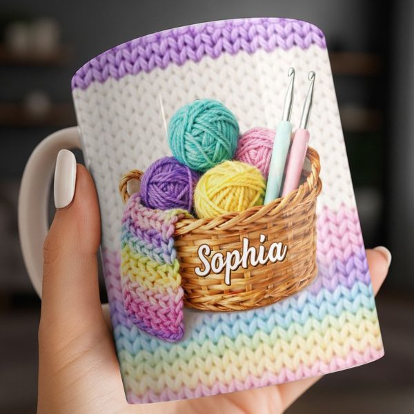 Celebrate Creativity with Vibrant Yarn Balls and Crochet - Personalized Custom Coffee Mug - HOB032_MG Celebrate Creativity with Vibrant Yarn Balls and Crochet - Personalized Custom Coffee Mug - HOB032_MG