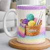 Celebrate Creativity with Vibrant Yarn Balls and Crochet - Personalized Custom Coffee Mug - HOB032_MG Celebrate Creativity with Vibrant Yarn Balls and Crochet - Personalized Custom Coffee Mug - HOB032_MG