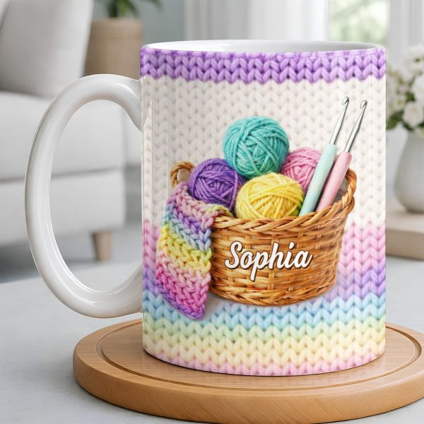 Celebrate Creativity with Vibrant Yarn Balls and Crochet - Personalized Custom Coffee Mug - HOB032_MG Celebrate Creativity with Vibrant Yarn Balls and Crochet - Personalized Custom Coffee Mug - HOB032_MG