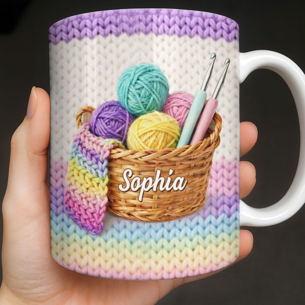 Celebrate Creativity with Vibrant Yarn Balls and Crochet - Personalized Custom Coffee Mug - HOB032_MG Celebrate Creativity with Vibrant Yarn Balls and Crochet - Personalized Custom Coffee Mug - HOB032_MG