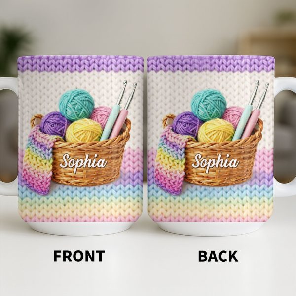 Celebrate Creativity with Vibrant Yarn Balls and Crochet - Personalized Custom Coffee Mug - HOB032_MG Celebrate Creativity with Vibrant Yarn Balls and Crochet - Personalized Custom Coffee Mug - HOB032_MG