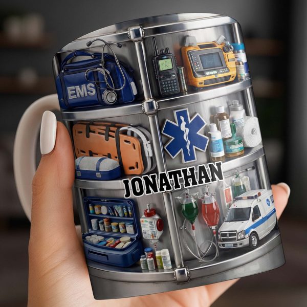 Celebrate Everyday Heroes With EMS Tools And Ambulance - Personalized Custom Coffee Mug - JBS122_MG Celebrate Everyday Heroes With EMS Tools And Ambulance - Personalized Custom Coffee Mug - JBS122_MG