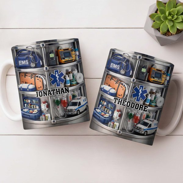 Celebrate Everyday Heroes With EMS Tools And Ambulance - Personalized Custom Coffee Mug - JBS122_MG Celebrate Everyday Heroes With EMS Tools And Ambulance - Personalized Custom Coffee Mug - JBS122_MG