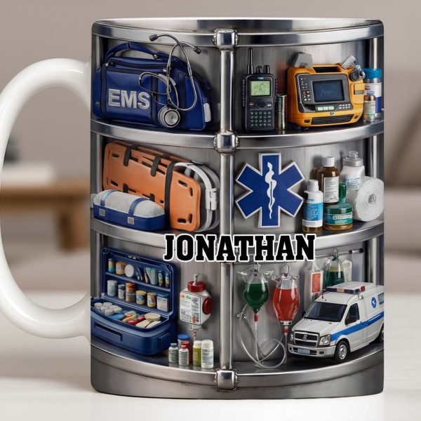 Celebrate Everyday Heroes With EMS Tools And Ambulance - Personalized Custom Coffee Mug - JBS122_MG Celebrate Everyday Heroes With EMS Tools And Ambulance - Personalized Custom Coffee Mug - JBS122_MG