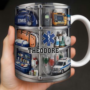 Celebrate Everyday Heroes With EMS Tools And Ambulance - Personalized Custom Coffee Mug - JBS122_MG