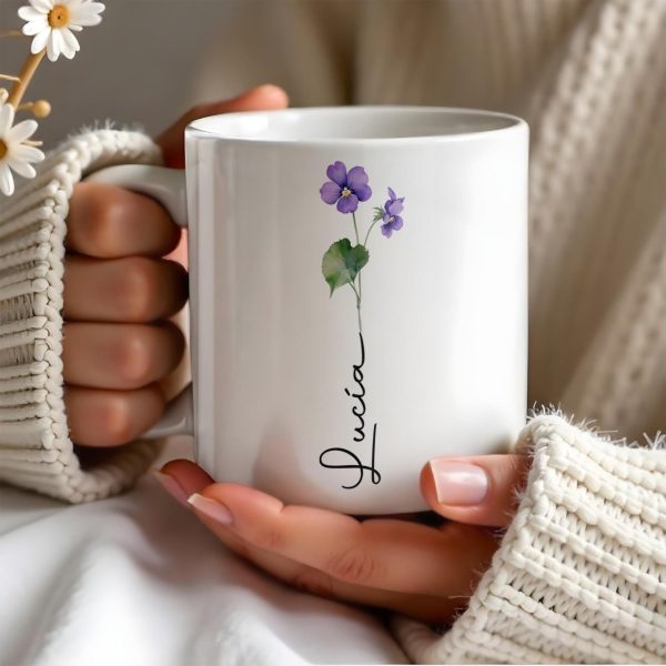 Celebrate Everyday Moments Violet Flowers Touch - Personalized Custom Coffee Mug - CPL020_MG Celebrate Everyday Moments Violet Flowers Touch - Personalized Custom Coffee Mug - CPL020_MG