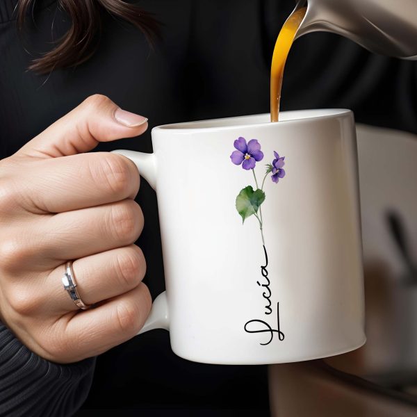 Celebrate Everyday Moments Violet Flowers Touch - Personalized Custom Coffee Mug - CPL020_MG Celebrate Everyday Moments Violet Flowers Touch - Personalized Custom Coffee Mug - CPL020_MG