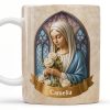 Celebrate Faith and Devotion, Stained Glass Religious Figure - Personalized Custom Coffee Mug - FTH098_MG