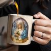 Celebrate Faith and Devotion, Stained Glass Religious Figure - Personalized Custom Coffee Mug - FTH098_MG