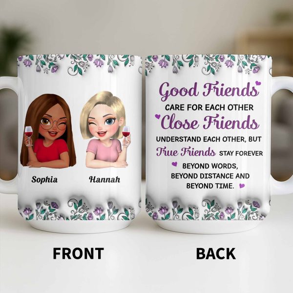 Celebrate Friendship With Personalized Coffee Mug Featuring Stylish Flowers - Personalized Custom Coffee Mug - BST525_MG Celebrate Friendship With Personalized Coffee Mug Featuring Stylish Flowers - Personalized Custom Coffee Mug - BST525_MG