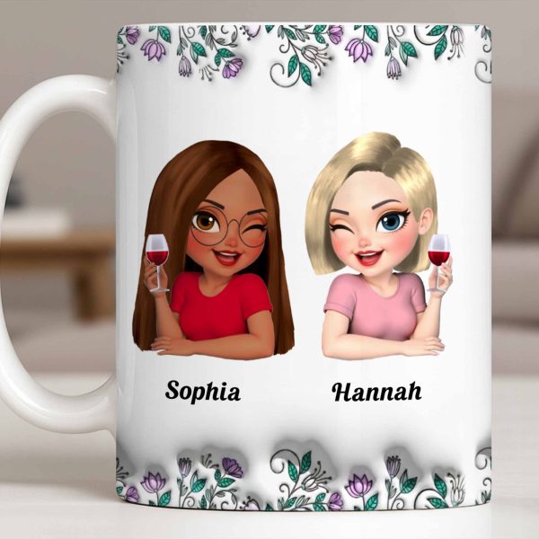 Celebrate Friendship With Personalized Coffee Mug Featuring Stylish Flowers - Personalized Custom Coffee Mug - BST525_MG Celebrate Friendship With Personalized Coffee Mug Featuring Stylish Flowers - Personalized Custom Coffee Mug - BST525_MG