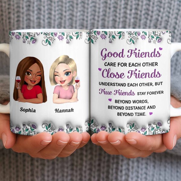 Celebrate Friendship With Personalized Coffee Mug Featuring Stylish Flowers - Personalized Custom Coffee Mug - BST525_MG Celebrate Friendship With Personalized Coffee Mug Featuring Stylish Flowers - Personalized Custom Coffee Mug - BST525_MG