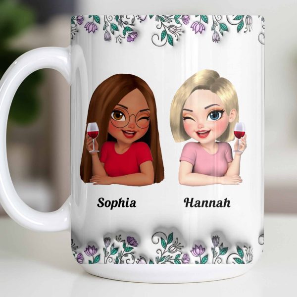 Celebrate Friendship With Personalized Coffee Mug Featuring Stylish Flowers - Personalized Custom Coffee Mug - BST525_MG Celebrate Friendship With Personalized Coffee Mug Featuring Stylish Flowers - Personalized Custom Coffee Mug - BST525_MG