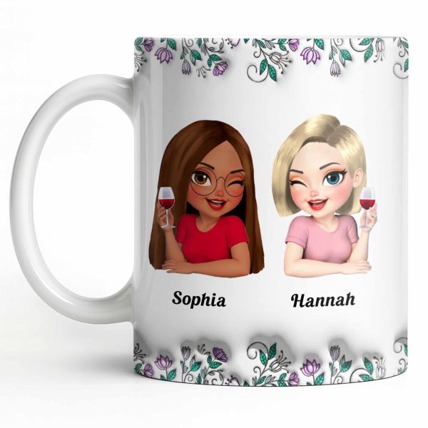 Celebrate Friendship With Personalized Coffee Mug Featuring Stylish Flowers - Personalized Custom Coffee Mug - BST525_MG Celebrate Friendship With Personalized Coffee Mug Featuring Stylish Flowers - Personalized Custom Coffee Mug - BST525_MG