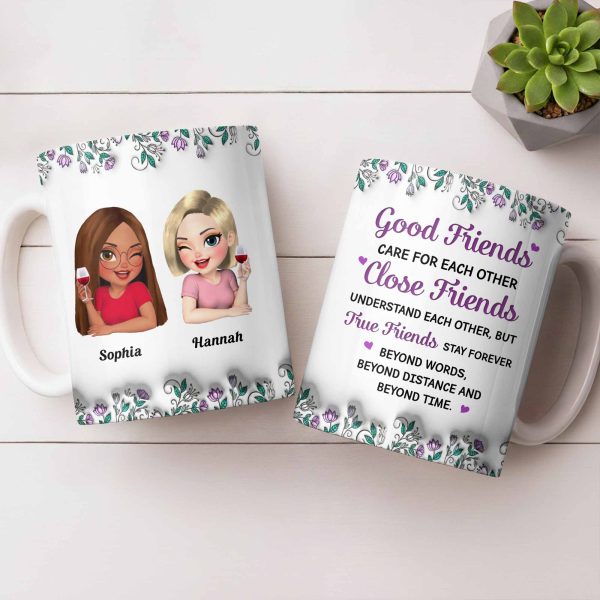 Celebrate Friendship With Personalized Coffee Mug Featuring Stylish Flowers - Personalized Custom Coffee Mug - BST525_MG Celebrate Friendship With Personalized Coffee Mug Featuring Stylish Flowers - Personalized Custom Coffee Mug - BST525_MG