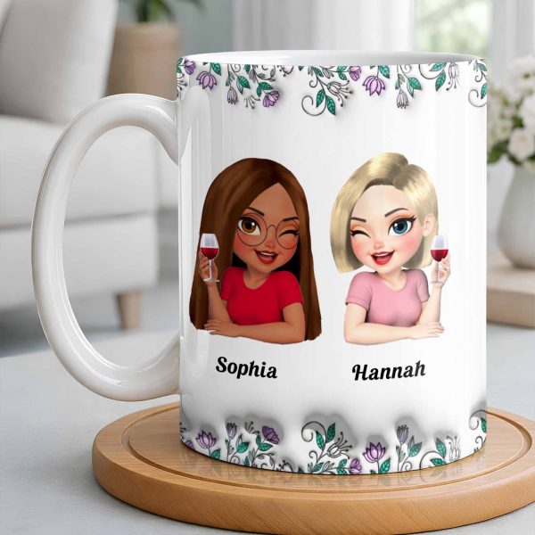 Celebrate Friendship With Personalized Coffee Mug Featuring Stylish Flowers - Personalized Custom Coffee Mug - BST525_MG Celebrate Friendship With Personalized Coffee Mug Featuring Stylish Flowers - Personalized Custom Coffee Mug - BST525_MG
