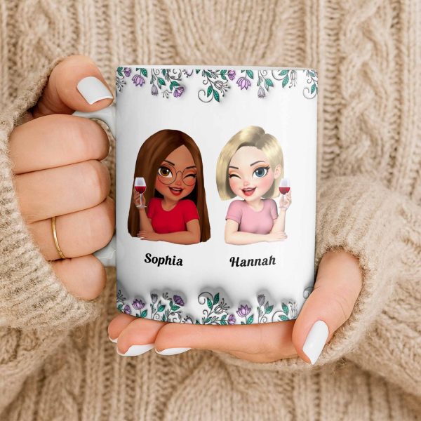 Celebrate Friendship With Personalized Coffee Mug Featuring Stylish Flowers - Personalized Custom Coffee Mug - BST525_MG Celebrate Friendship With Personalized Coffee Mug Featuring Stylish Flowers - Personalized Custom Coffee Mug - BST525_MG