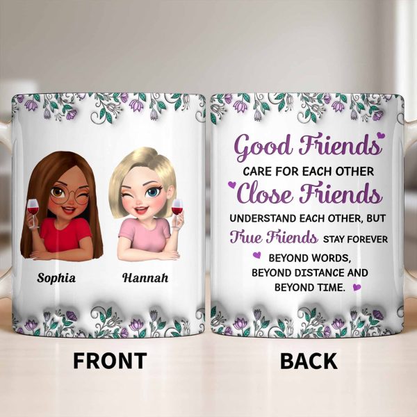 Celebrate Friendship With Personalized Coffee Mug Featuring Stylish Flowers - Personalized Custom Coffee Mug - BST525_MG Celebrate Friendship With Personalized Coffee Mug Featuring Stylish Flowers - Personalized Custom Coffee Mug - BST525_MG