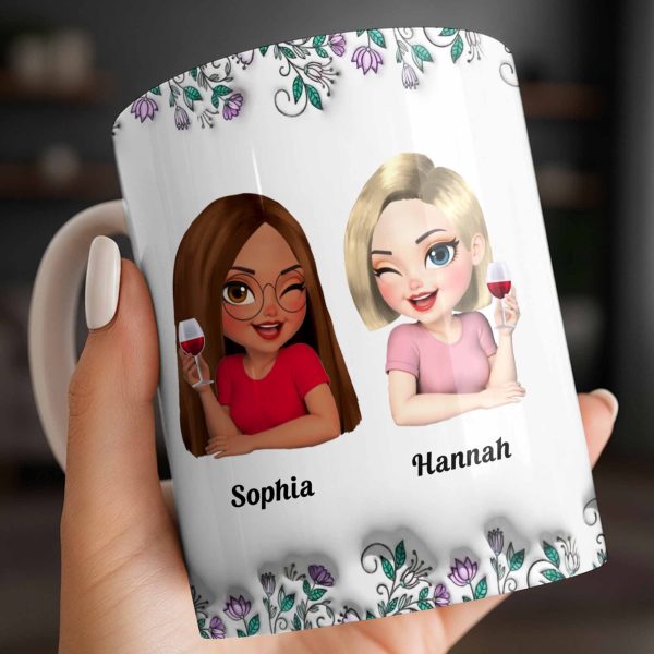 Celebrate Friendship With Personalized Coffee Mug Featuring Stylish Flowers - Personalized Custom Coffee Mug - BST525_MG Celebrate Friendship With Personalized Coffee Mug Featuring Stylish Flowers - Personalized Custom Coffee Mug - BST525_MG