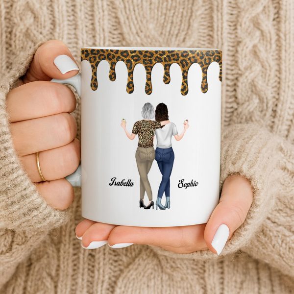 Celebrate Friendship With Stylish Besties Leopard Print - Personalized Custom Coffee Mug - BST508_MG Celebrate Friendship With Stylish Besties Leopard Print - Personalized Custom Coffee Mug - BST508_MG