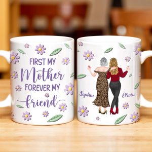 Celebrate Friendship With Stylish Ladies And Flowers - Personalized Custom Coffee Mug - MOM053_MG