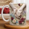 Celebrate Love And Commitment, Hands And Roses - Personalized Custom Coffee Mug - CPL1187_MG Celebrate Love And Commitment, Hands And Roses - Personalized Custom Coffee Mug - CPL1187_MG