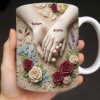 Celebrate Love And Commitment, Hands And Roses - Personalized Custom Coffee Mug - CPL1187_MG Celebrate Love And Commitment, Hands And Roses - Personalized Custom Coffee Mug - CPL1187_MG