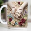 Celebrate Love And Commitment, Hands And Roses - Personalized Custom Coffee Mug - CPL1187_MG Celebrate Love And Commitment, Hands And Roses - Personalized Custom Coffee Mug - CPL1187_MG