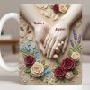 Celebrate Love And Commitment, Hands And Roses - Personalized Custom Coffee Mug - CPL1187_MG Celebrate Love And Commitment, Hands And Roses - Personalized Custom Coffee Mug - CPL1187_MG