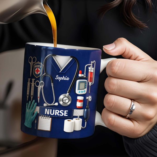 Celebrate Our Everyday Heroes, Nurse-Themed Design - Personalized Custom Coffee Mug - NUR056_MG Celebrate Our Everyday Heroes, Nurse-Themed Design - Personalized Custom Coffee Mug - NUR056_MG