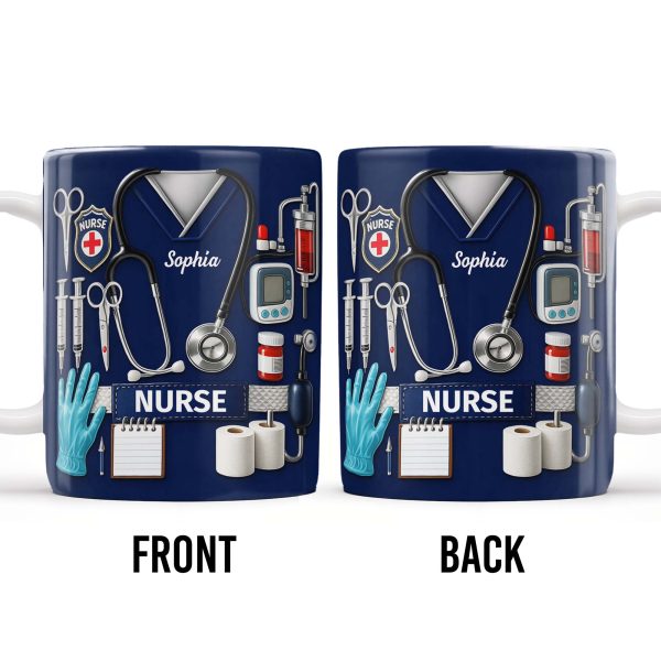 Celebrate Our Everyday Heroes, Nurse-Themed Design - Personalized Custom Coffee Mug - NUR056_MG Celebrate Our Everyday Heroes, Nurse-Themed Design - Personalized Custom Coffee Mug - NUR056_MG
