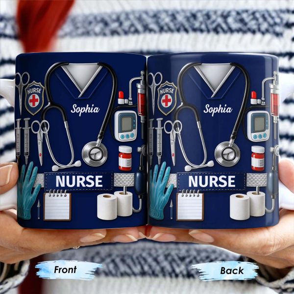 Celebrate Our Everyday Heroes, Nurse-Themed Design - Personalized Custom Coffee Mug - NUR056_MG Celebrate Our Everyday Heroes, Nurse-Themed Design - Personalized Custom Coffee Mug - NUR056_MG