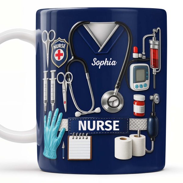 Celebrate Our Everyday Heroes, Nurse-Themed Design - Personalized Custom Coffee Mug - NUR056_MG Celebrate Our Everyday Heroes, Nurse-Themed Design - Personalized Custom Coffee Mug - NUR056_MG