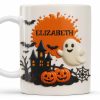 Celebrate Spooky Fun With Our Friendly Ghost And Haunted House - Personalized Custom Coffee Mug - HALW060_MG Celebrate Spooky Fun With Our Friendly Ghost And Haunted House - Personalized Custom Coffee Mug - HALW060_MG