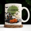 Celebrate Spooky Fun With Our Friendly Ghost And Haunted House - Personalized Custom Coffee Mug - HALW060_MG Celebrate Spooky Fun With Our Friendly Ghost And Haunted House - Personalized Custom Coffee Mug - HALW060_MG