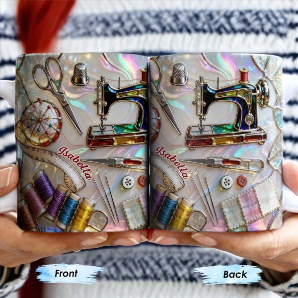 Celebrate The Art Of Crafting With Essential Sewing Tools Design - Personalized Custom Coffee Mug - JBS043_MG Celebrate The Art Of Crafting With Essential Sewing Tools Design - Personalized Custom Coffee Mug - JBS043_MG