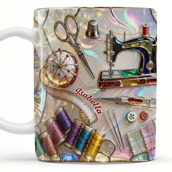 Celebrate The Art Of Crafting With Essential Sewing Tools Design - Personalized Custom Coffee Mug - JBS043_MG Celebrate The Art Of Crafting With Essential Sewing Tools Design - Personalized Custom Coffee Mug - JBS043_MG