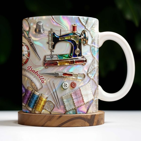 Celebrate The Art Of Crafting With Essential Sewing Tools Design - Personalized Custom Coffee Mug - JBS043_MG Celebrate The Art Of Crafting With Essential Sewing Tools Design - Personalized Custom Coffee Mug - JBS043_MG