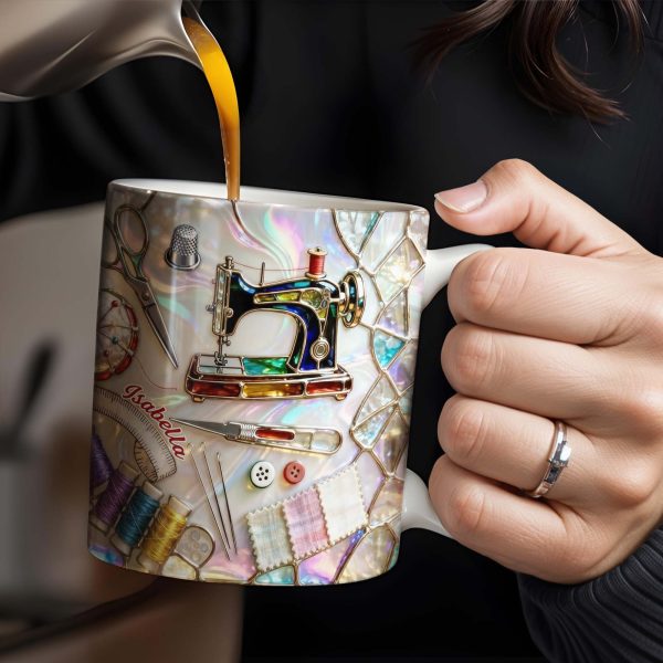 Celebrate The Art Of Crafting With Essential Sewing Tools Design - Personalized Custom Coffee Mug - JBS043_MG Celebrate The Art Of Crafting With Essential Sewing Tools Design - Personalized Custom Coffee Mug - JBS043_MG