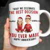 Celebrate The Best Decision, Happy Anniversary With Santa Hats - Personalized Custom Coffee Mug - CPL660_MG