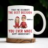 Celebrate The Best Decision, Happy Anniversary With Santa Hats - Personalized Custom Coffee Mug - CPL660_MG
