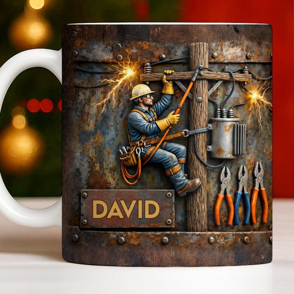 Celebrate The Hardworking Lineman With A Custom Mug - Personalized Custom Coffee Mug - JBS096_MG
